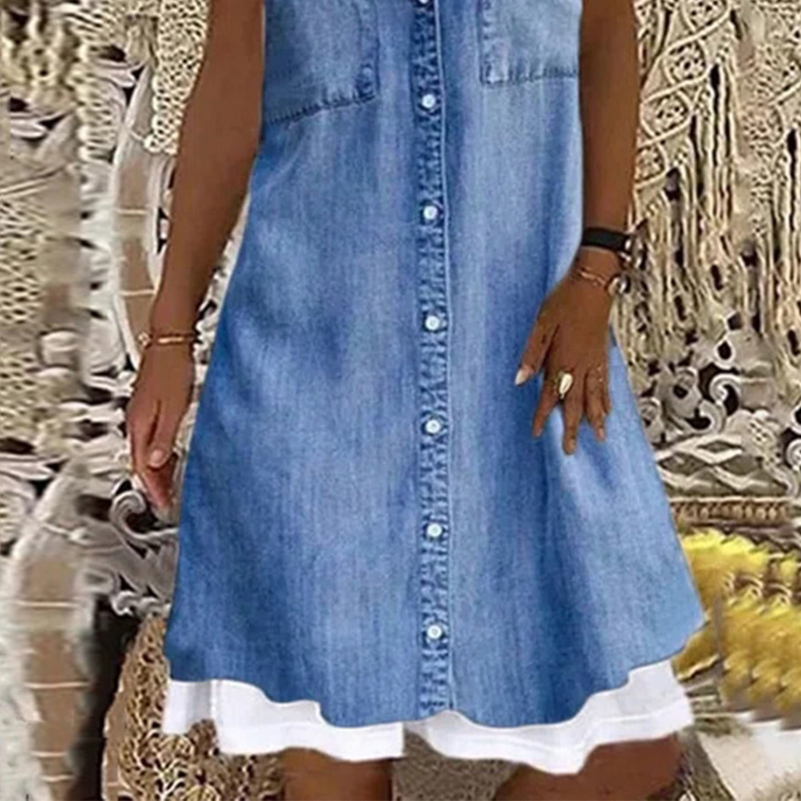 Women's Summer Sleeveless Denim Long Maxi Dress Vacation Casual Dresses  Plus Size | eBay